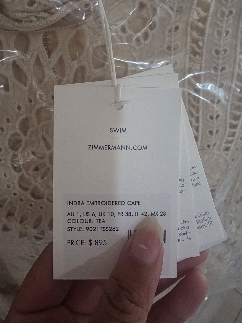 Zimmermann Indra Embroidered Cape Top - Cream - Picture 4 of 8